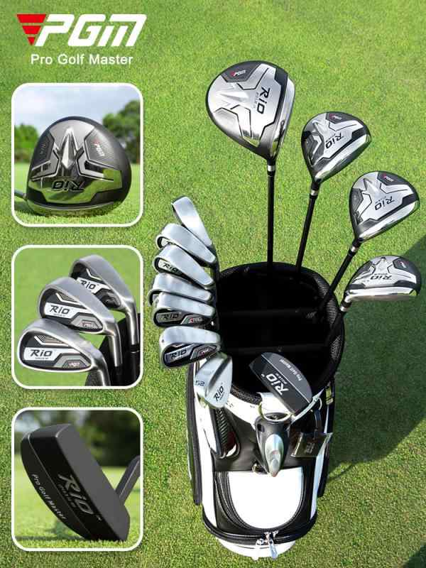 ゴルフ クラブ セット メンズ 初心者 練習用 チタン合金 ステンレス ヘッド カーボン シャフト 右手用 Rフレックス 12本 伸縮 キャリーバッグ 付き 軽量 耐久性 調整可能 ロフト ライ角 標準 重量 13kg|emuland