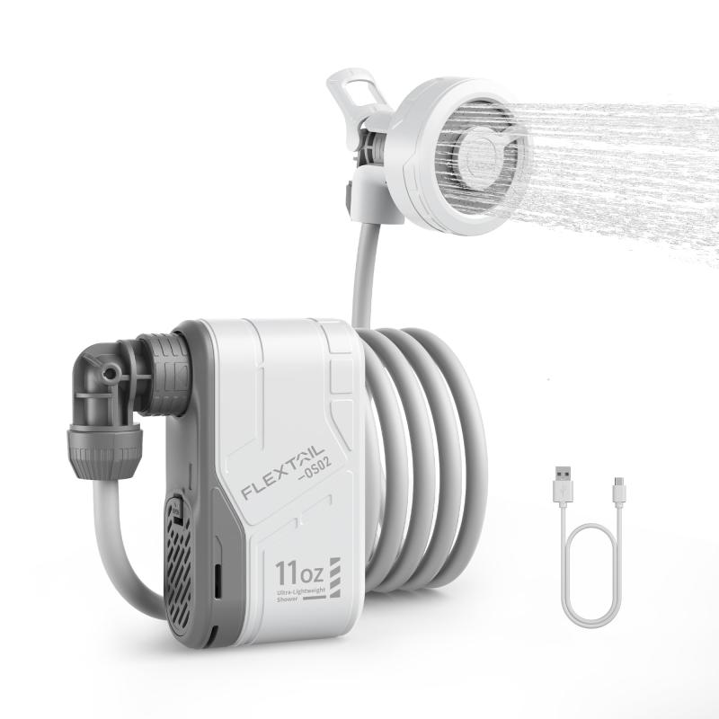 FLEXTAILGEAR MAX SHOWER ポータブルシャワー 簡易シャワー 電動シャワー 携帯シャワー キャンプ シャワー シャワー ポンプ 18.5wh USBーC充電式 水流量両段モード 水圧強い 軽量 コンパクト 家庭用 |emuland