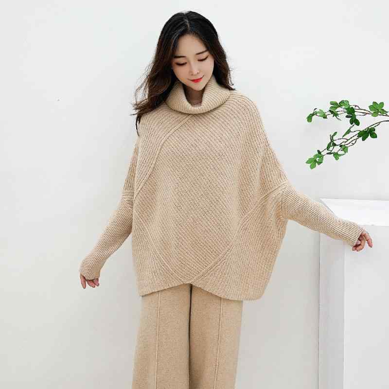 ニット レディース セーター 秋冬 カシミヤ100％ トップス タートルネック ゆるシルエット チュニック丈 厚手 暖かい 長袖 プルオーバー 無地｜emuland