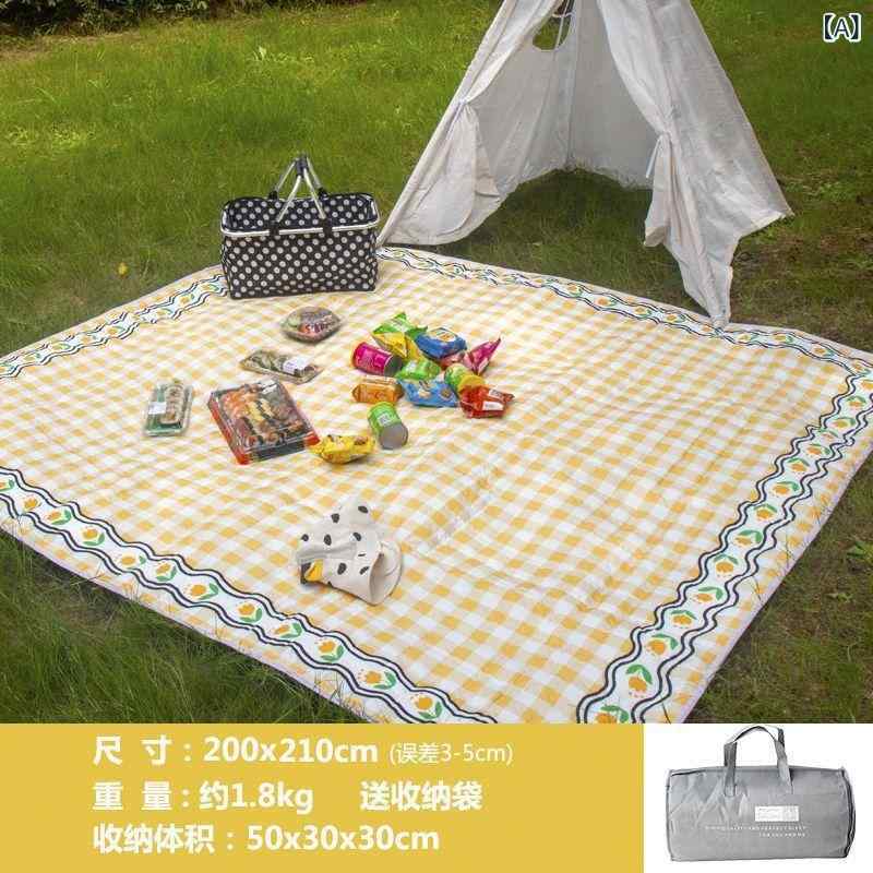 厚手野餐マット 防潮 防水 折りたたみ ベビークローリングパッド キャンプ用 公園用 テント内用 開司米素材 加厚8mm 軽量 伸縮性 春暖花開柄 花柄ブルーチェック 花柄イエローチェック ブルーおしゃれ模様 ピンクおしゃれ模様 ピンクストロベリーチェッ｜emuland