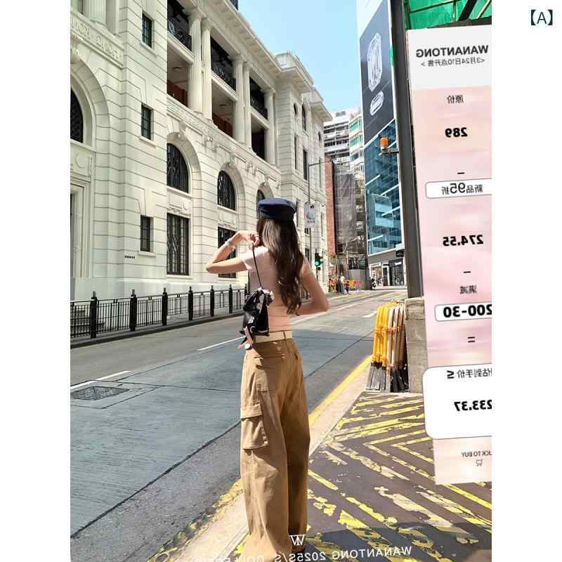 レディース 春夏 デニム ワイドパンツ 切り替え ポケット デザイン 長ズボン 通勤風 気質スタイル 吸湿速乾 軽量 伸縮性 接触冷感 水洗カーキ カラーリング 基本款 ララズボン クロップド丈 ミディ丈 ロング丈 ブラック ネイビー ベージュ アイボリ｜emuland