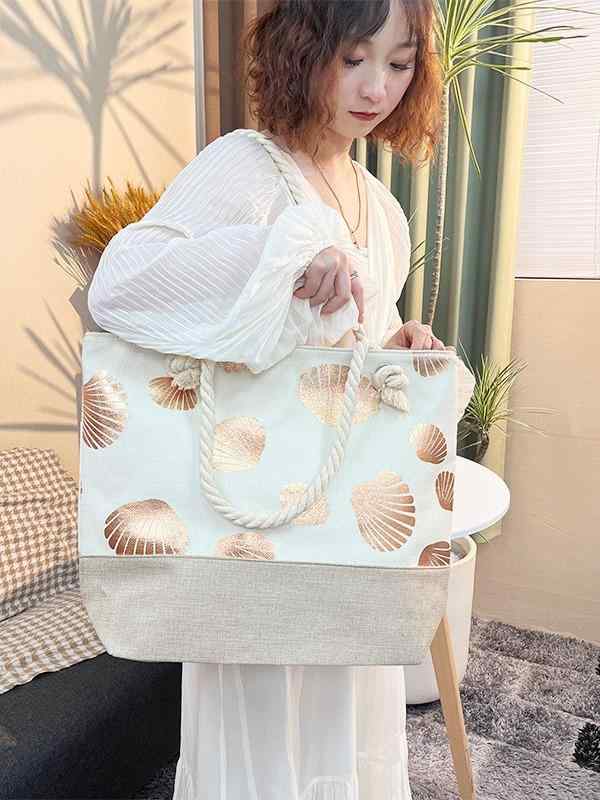 トートバッグ 女性用 大容量 横型 方形 シングルショルダーバッグ ラッキーアイテム 日常使い 外出用 肩掛け ショルダーストラップ ジッパー開閉 携帯ポケット ナイロン素材 中間硬さ オープンポケット 印花柄 春夏 ピンク系 アイボリー ブラック 軽量｜emuland