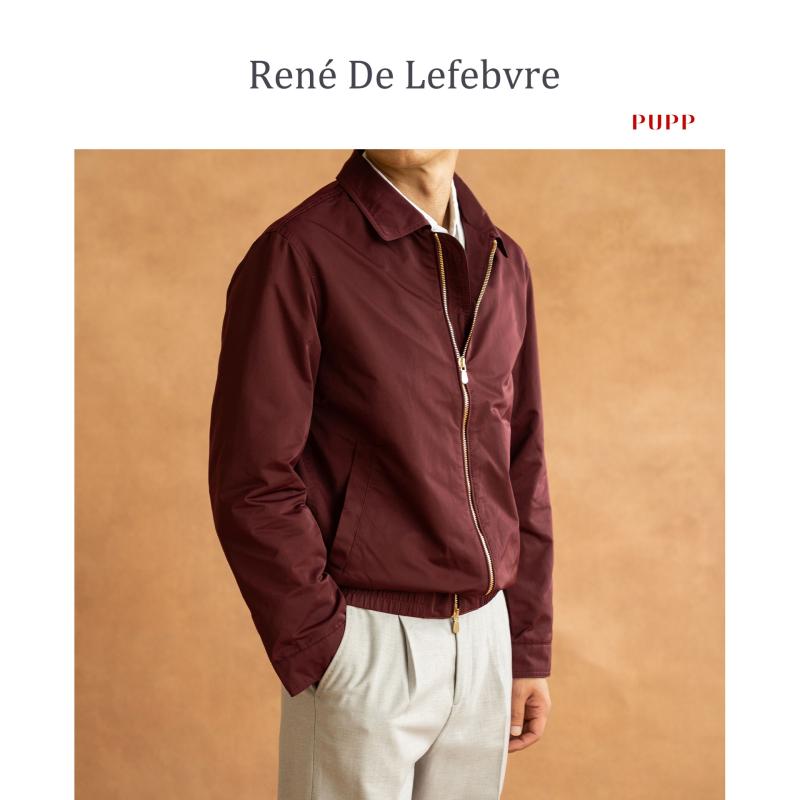 アウター メンズ 防風 カジュアル ジャケット Ren&eacute; De Lefebvre 春秋 薄手 無地 酒赤 紺 アイボリー｜emuland 16,203円