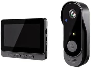 インターホン カメラ付き テレビドアホン ワイヤレス 4.3インチモニター 録画機能付き 工事不要 WiFi不要 双方向通話 音量調節 USB充電式 IP66防水 呼び鈴セット 玄関 チャイム 防犯対策 (防水｜emuland