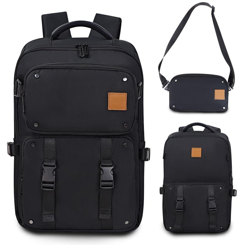 [lovvento] 16インチPC対応 リュック レディース 2点セット ポーチ付き 3way 斜め掛け ショルダーバッグ 15.6インPCも収納可能 バックパック 大容量 キャリーオン機能 機内持ち込み 通学 通勤 旅行 ｜emuland