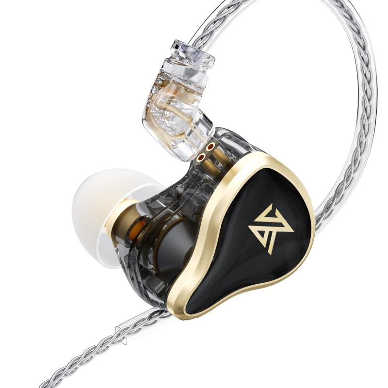 KZ ZAS イヤホン 有線 HiFi 7BAs + 1DDsハイブリッド16ドライバーIEMイヤホン, スポーツ ノイズキャンセリングイヤフォン 3.5mmジャック 2Pin リケーブル 着脱式イヤホン(マイク付き、ブラック)|emuland