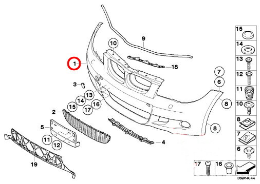 【M's】BMW E87 E81 1シリーズ 純正品 Mスポーツ フロントバンパーフェイス（PDC無）5111-7837-420 新品 59,350円