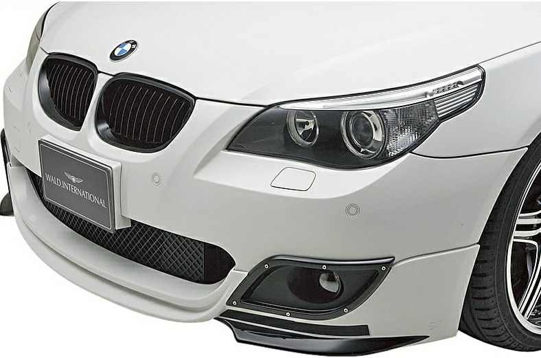 【M's】E60 E61 BMW 5シリーズ Mスポーツ用（2004y-）WALD SPORTS LINE M5 LOOK フロントハーフスポイラー／／ハーフタイプ FRP製 ヴァルド バルド スポーツライン エアロ M5ルック セダン ツーリング 525i 530i 540i 545i