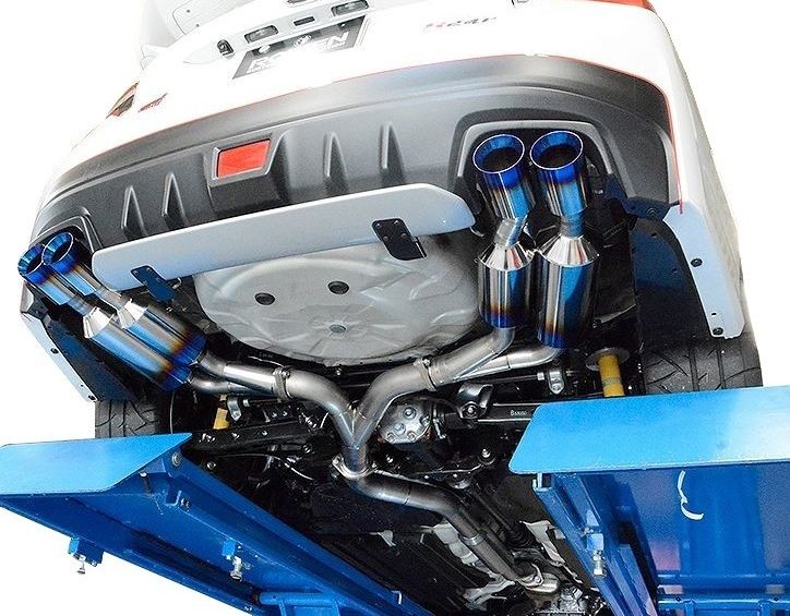 【M's】 SUBARU WRX S4 VAG 専用 両側 4本出し フル チタン マフラー 事前認証取得 / ROWEN / ロエン// PREMIUM01TR HEAT BLUE TITAN EXHAUST / スバル DBA-VAG / 1S007Z02TR 純正・ROWENリアバンパー対応|エムズパーツshop 店