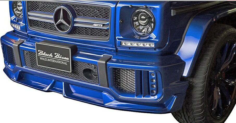 【M's】W463 Mercedes-AMG G63(2013y-)WALD Black Bison フロントスポイラー (エンドモール/黒 付属)//HYBRID製 CARBON FRP カーボン エアロ ヴァルド バルド ブラックバイソン ベンツ Gクラス ゲレンデ