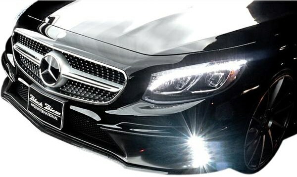 【M's】W217 ベンツ Sクラスクーペ（2014y-）WALD フロントハーフスポイラー（LEDランプ付）／／正規品 エアロ ヴァルド バルド SPORTS LINE Black Bison Edition FRP C217 S400 S550