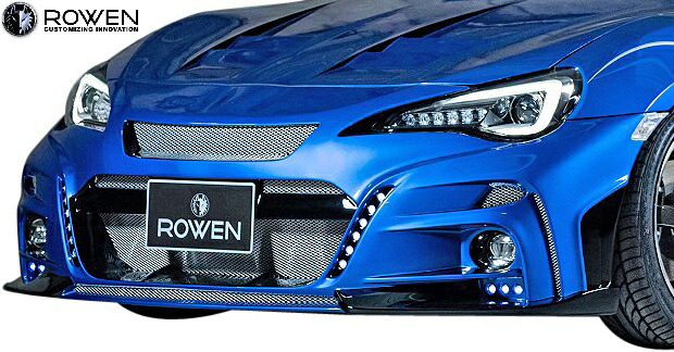 【M's】 スバル BRZ ZC6 後期 (2016.8-) ROWEN RR STREET ZERO フロントバンパー ( LED付 ) FRP 未塗装 ロエン ロウェン ローエン ローウェン エアロ パーツ カスタム 外装 バンパー一体型 狼炎 トミーカイラ 1T025A10