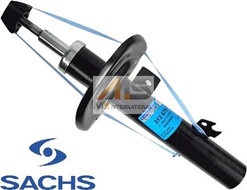 【M's】プジョー 207 SW CC 1.4/1.6/1.6T A7 (2007y-2012y) SACHS フロント ショックアブソーバー 左側 1本 ／／ ザックス ショック ダンパー 1個 フロント左 左前 社外 パーツ 部品 足回り 外装 正規 Peugeot 313-679 313679 313 679