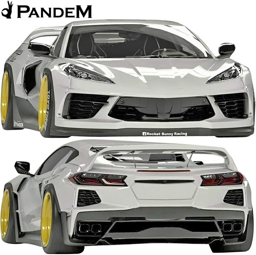 【M's】 シボレー C8 コルベット (2020y-) PANDEM フルキット 5点 パンデム FRP 未塗装 フルエアロ エアロセット エアロキット エアロ パーツ カスタム Chevrolet Corvette Rocket Bunny ロケットバニー ロケバニ 新型 現行