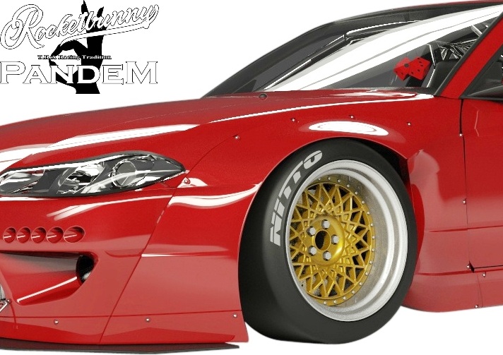 【M's】 日産 S15 シルビア (1999y-2002y) Rocket Bunny V1 フロントフェンダー オーバーフェンダー 左右 (片側約50mmワイド) TRA京都 ロケットバニー ロケバニ パンデム PANDEM エアロ 社外 パーツ 部品 外装 15シルビア Ver1 Ver.1 バージョン1 カスタム ワイドフェンダー|エムズパーツshop 店