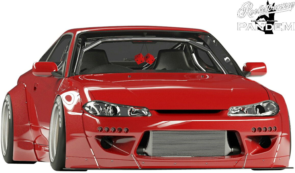 【M's】日産 S15 シルビア (1999y-2002y) Rocket Bunny V1 フロントバンパー 5点 セット TRA京都 ロケットバニー ロケバニ パンデム PANDEM エアロ 社外 パーツ 部品 外装 15シルビア Ver1 Ver.1 バージョン1 カスタム バンパー デイライト リップ スプリッター ステイバー|エムズパーツshop 店
