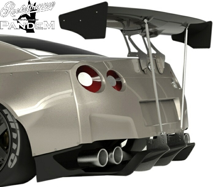 【M's】 日産 R35 GT-R (2007.12-2025.8) PANDEM V1.0 リアディフューザー + GTウイング 5点 セット パンデム Rocket Bunny ロケットバニー ロケバニ TRA京都 エアロ パーツ 部品 外装 カスタム GTR 35GT-R 35GTR V1 Ver1.0 バージョン1.0 GT-WING ウイングロット アーム