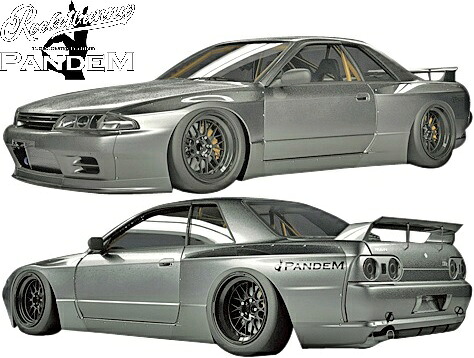【M's】 R32 スカイライン GT-R (1989.8-1994.12) PANDEM V1.0 サイドスカート 左右 FRP パンデム ロケットバニー ロケバニ Rocket Bunny 6666 TRA京都 エアロ パーツ 部品 外装 社外 改造 カスタム V1 Ver.1 バージョン1 GTR 32GTR 32GT-R サイドステップ サイドスポイラー