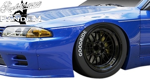 【M's】 R32 スカイライン GT-R (1989.8-1994.12) PANDEM V1.0 フロントフェンダー オーバーフェンダー 4pcs (片側+40mm) パンデム ロケットバニー ロケバニ Rocket Bunny TRA京都 エアロ パーツ 部品 社外 カスタム V1 Ver.1 GTR 32GTR 32GT-R ワイドフェンダー オバフェン｜エムズパーツshop　店