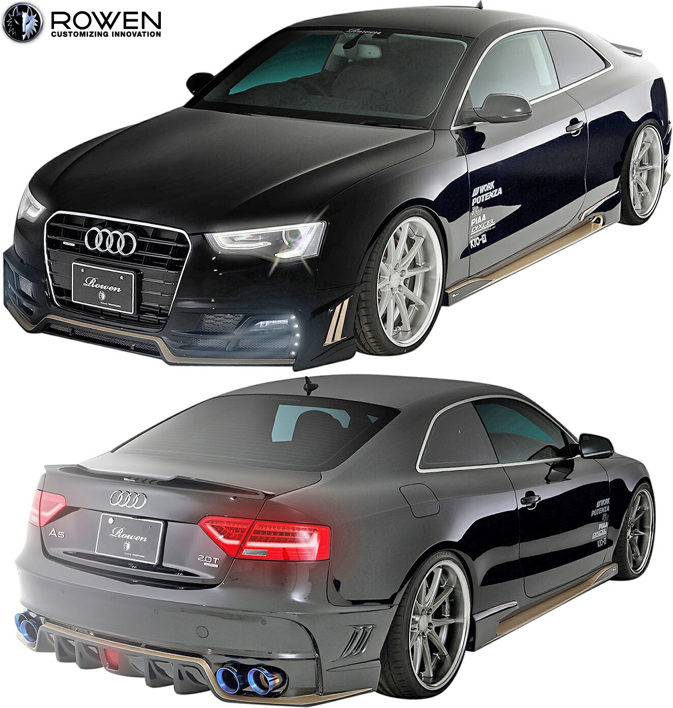 【M's】 アウディ A5 クーペ 後期 フェイスリフト (2012.01-2017.4) ROWEN ハーフタイプ フルエアロ 3点 ロエン ロウェン ローウェン 狼炎 スタイルキット-I エアロ パーツ エアロキット フルキット キット セット カスタム 外装 AUDI COUPE 8TCDNF 8FCDNF 1A008X00｜エムズパーツshop　店