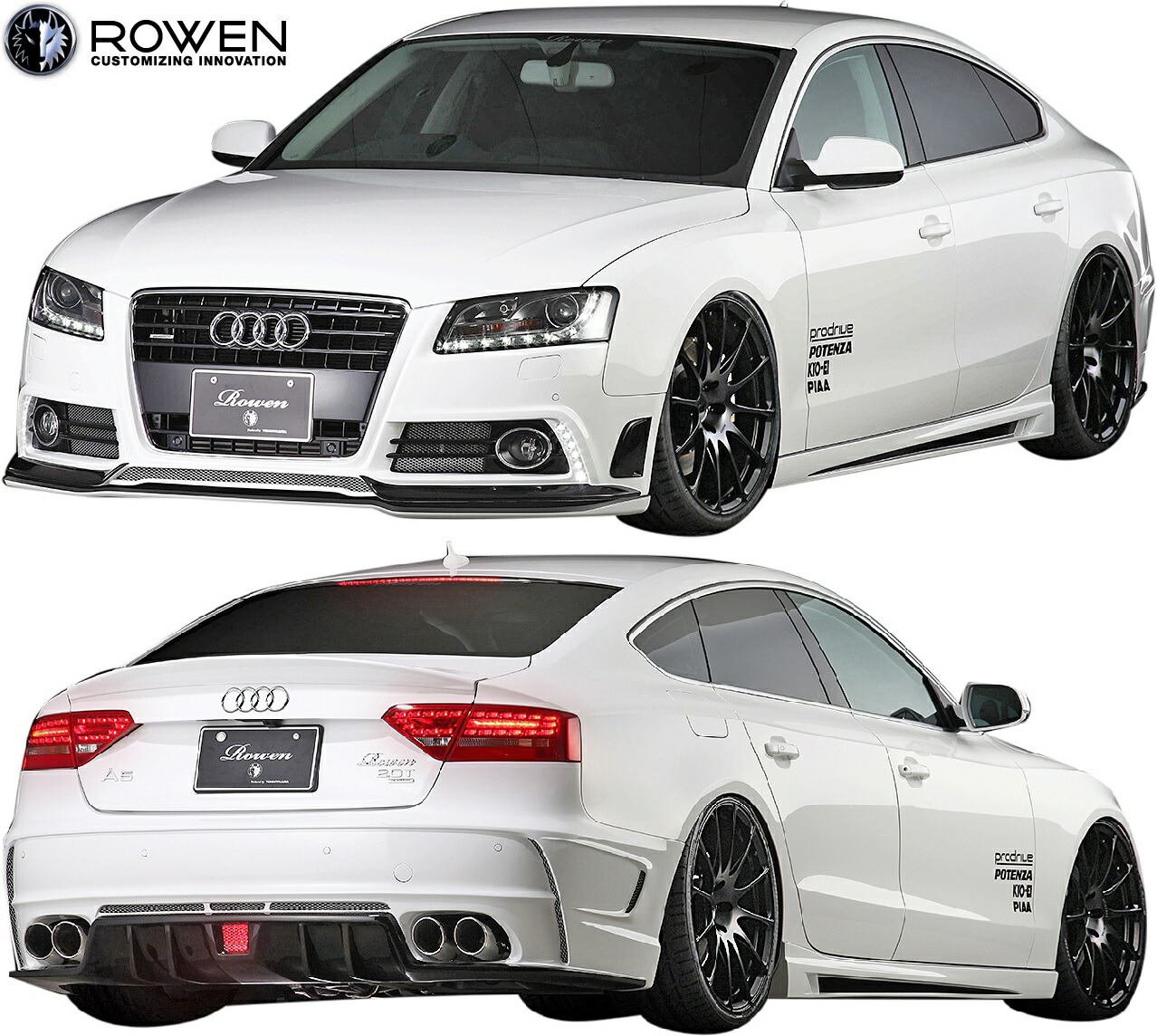 【M's】 アウディ A5 スポーツバック 2.0T 前期 ABA-8T (2010.01-2011.12) ROWEN プレミアムスタイルキット-I フルエアロ 3点 FRP ロエン ロウェン ローウェン エアロ パーツ エアロキット フルキット セット カスタム 外装 AUDI SPORT BACK 4ドア セダン 1A003X00 247,995円