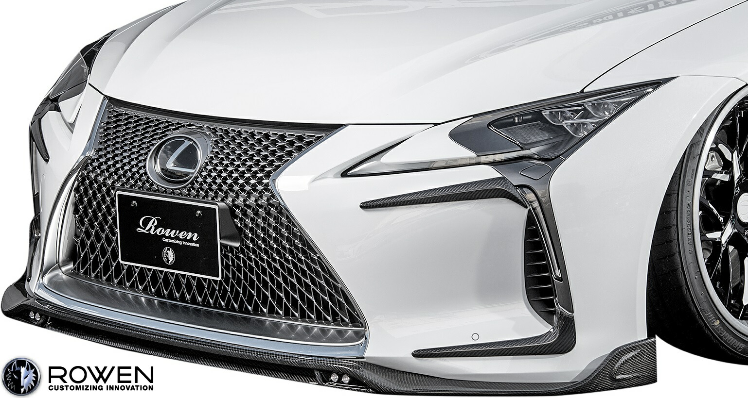 M S レクサス Lc コンバーチブル Lc500 Lc500h 06 Rowen カーボン フロントスポイラー Led付 Carbon ロエン ローウェン ロウェン エアロ パーツ カスタム ドレスアップ 外装 改造 Lexus カブリオレ オープンカー リップスポイラー Urz100 Gwz100 1l007a11