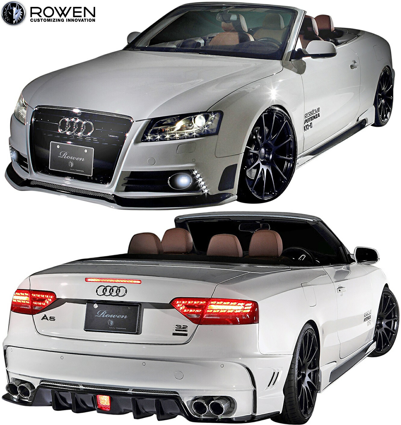 【M's】 アウディ A5 S5 8T 前期 (2009.08-2011.12) ROWEN スタイルキット-I フルエアロ 3点 FRP 未塗装 ロエン ローウェン ロウェン エアロ パーツ エアロキット フルキット セット カスタム シンプル 外装 AUDI 2ドア クーペ カブリオレ コンバーチブル 狼炎 1A006X00|エムズパーツshop 店
