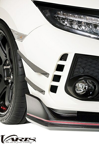 【M\'s】 ホンダ FK8 シビック タイプR (2017.9-2021.7) VARIS ARISING-I フロント ダブル カナード 左右 カーボン バリス ヴァリス エアロ パーツ 部品 外装 改造 社外品 カスタム エクステリア ドレスアップ サーキット レース HONDA CIVIC TYPE R TYPE-R K20C VAHO-017｜エムズパーツshop　店