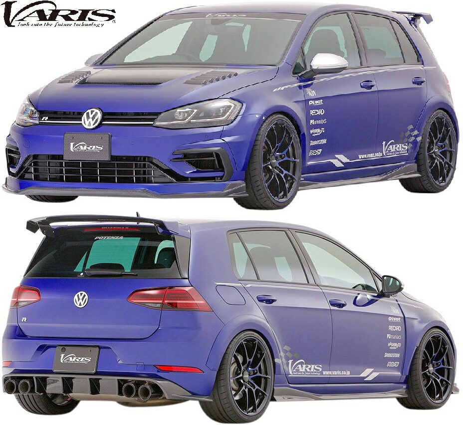 【M's】 VW ゴルフ7.5R (2014.2-2021.6) VARIS フルキット フルエアロ 5点 セット FRP CARBON+ カーボン バリス ヴァリス エアロ パーツ 部品 外装 改造 社外 カスタム エアロキット ボディキット フォルクスワーゲン GOLF VII VAW-010C VAW-011 VAW-003C VAW-012 VAW-013C