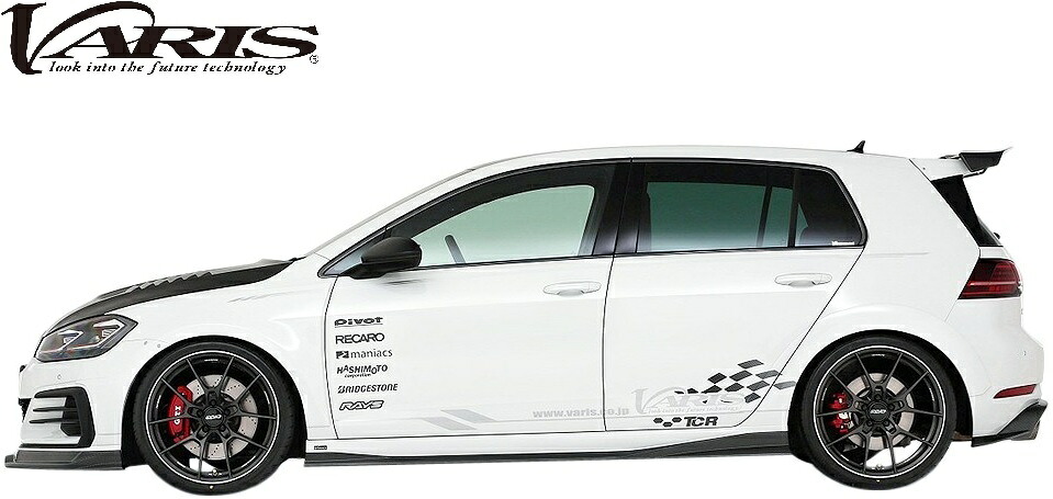 【M's】 VW ゴルフ7.5GTI 5G (2013.6-2021.6) VARIS サイドスカート 左右 リニューアルVer. カーボン CARBON+ バリス ヴァリス エアロ パーツ 部品 外装 社外 改造 カスタム ドレスアップ フォルクスワーゲン GOLF VII サイドステップ サイドスポイラー VAW-003C｜エムズパーツshop　店