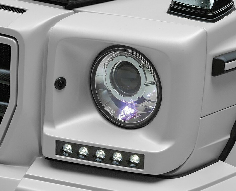 【M’s】 W463 Gクラス G550 G500 G350 G55 (-2015y) WALD BLACK BISON ヘッドライトカバー 左右 ( LEDランプ：LED5P30T 付属 ) FRP ベンツ AMG ゲレンデ ヴァルド バルド エアロ パーツ カスタム 部品 外装 改造 社外 正規 ブラックバイソン