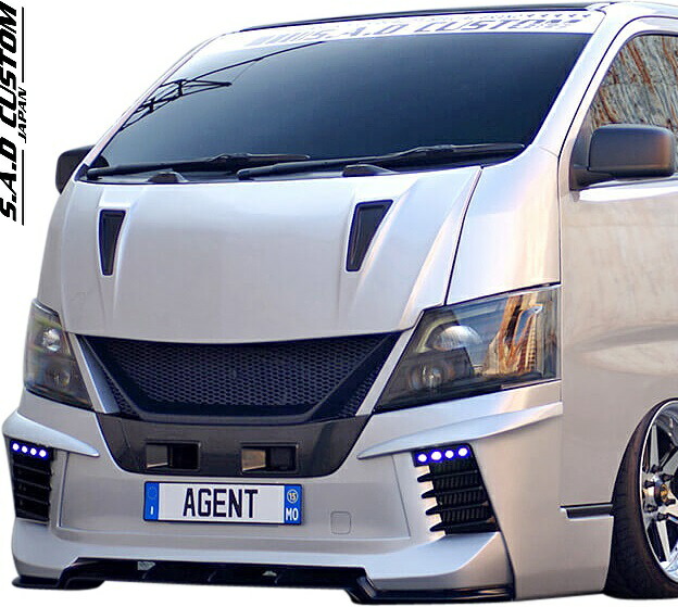 【M's】 NISSAN NV350 キャラバン 2型 ナロー ( 標準ボディ用 ) S.A.D CUSTOM JAPAN AGENT フロントネオハーフスポイラー ／／ FRP エージェント エアロ パーツ 外装 SADカスタムジャパン S A D カスタム ジャパン ニッサン 日産 フロントスポイラー リップスポイラー