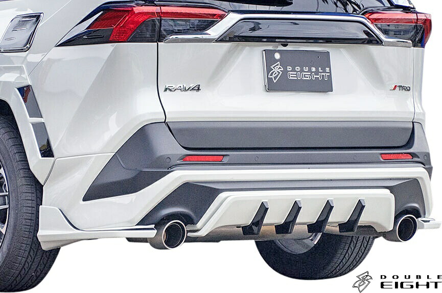 【M's】 トヨタ 50系 RAV4 TRD用 (2019.4-) DOUBLE EIGHT リアディフューザー ／／ ダブルエイト FRP  未塗装 エアロ パーツ カスタム シンプル 外装 改造 TOYOTA 50 ラブ4 ラヴ4 RAV4 リアアンダースポイラー リアスカート  リヤディフューザー エムズパーツ ...