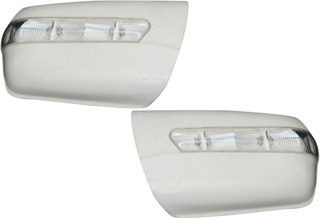 【M's】 W140 Sクラス 中期以降 (1995y-1998y) R129 SLクラス 中期 (1995y-1998y) 社外品 LEDウィンカー付 ドアミラー カバー (ホワイト) メルセデス ベンツ AMG パーツ 外装 カスタム ドレスアップ 改造 エクステリア S320 S500 S600 SL320 SL500 SL600 0990
