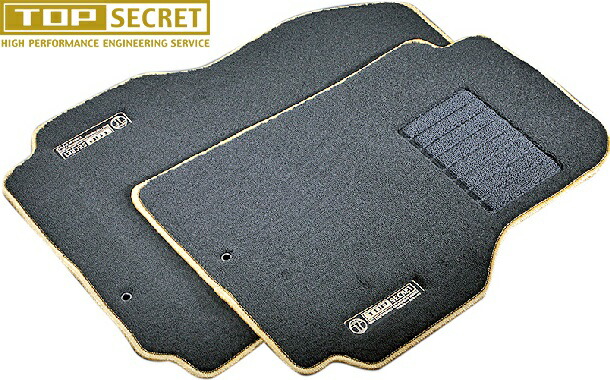 【M's】 日産 R35 GT-R (2007y-) TOP SECRET フロント用 オリジナル フロアマット プレミアム 左右 トップシークレット パーツ 内装 部品 正規 本物 社外 カスタム ドレスアップ ニッサン NISSAN SKYLINE 35 GTR G-TR CBA-R35 BNR35 運転席 助手席 LR