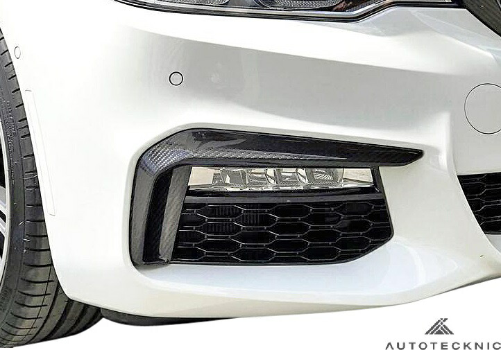 【M's】G30 BMW 5シリーズ セダン (2017y-) AUTO TECKNIC ドライカーボン フロントバンパー トリム 左右 (Mスポーツバンパー専用) オートテクニック エアロ パーツ 部品 改造 外装 カスタム ドレスアップ 523i 523d 530i 530e 540i ATK-BM-0089 381935