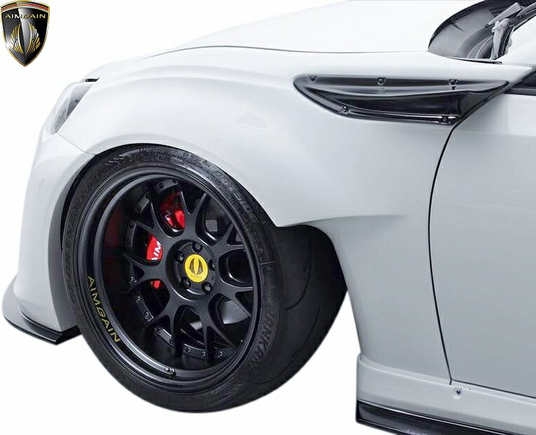 【M's】 スバル BRZ ZC6 前期 後期 (2012y-2020y) AIMGAIN GT4 フロントフェンダー左右 約70mmワイド 交換タイプ FRP 未塗装 エイムゲイン エアロ パーツ 部品 外装 改造 社外品 カスタム エイムガイン WIDE FENDER VERSION SUBARU ワイドフェンダー オーバーフェンダー