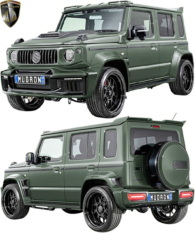 【M's】 ジムニーノマド JC74W (2025.4-) AIMGAIN MUDRON GTS ワイドフェンダーバージョン フルキット フルエアロ 4点 セット FRP エイムゲイン マッドロンGTS 社外 エアロ パーツ 部品 外装 改造 新型 現行 カスタム JC74 74ノマド ワイドボディキット 5ドア MUDGTNO06