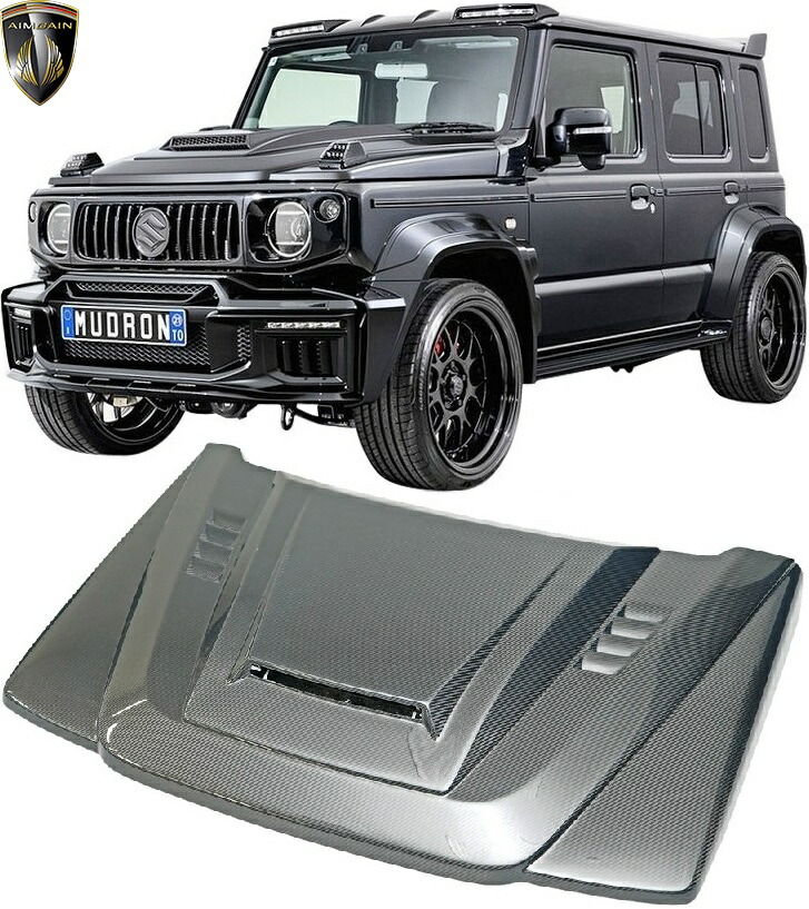 【M's】 ジムニーノマド JC74W (2025.4-) AIMGAIN MUDRON GTS カーボン GTボンネット エイムゲイン マッドロンGTS 社外 エアロ パーツ 部品 外装 新型 現行 改造 カスタム JC74 74ノマド 74ジムニーノマド 5ドア エアロボンネット クーリングボンネット フード MUDRONGT08C