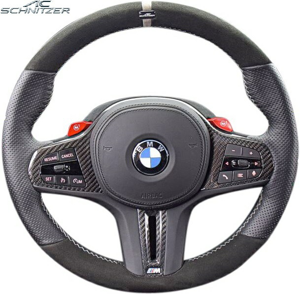 【M’s】 G82 BMW M4 (2020y-) AC SCHNITZER コンビ ステアリング ハンドル (スェード+パンチングレザー) ACシュニッツァー エアロ カスタム ドレスアップ 社外品 内装 パーツ 部品 改造 正規 ビーエムダブリュー エムフォー 2ドア クーペ 新型 現行型 3234320320