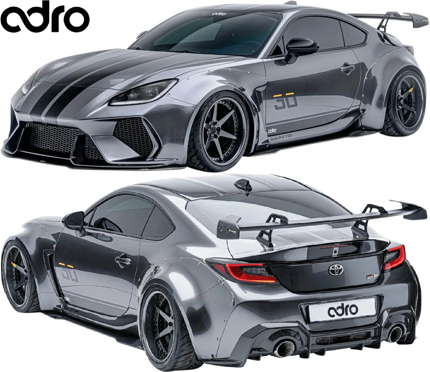 【M’s】 トヨタ GR86 ZN8 ハチロク 前期 (2021y-) adro アドロ V1 ワイドボディキット 6点 リアディフューザー付き カーボン CARBON FRP エアロ パーツ セット フルエアロ フルキット キット カスタム 外装 エイドロ ワイド オーバーフェンダー A18A10-1101 A18A10-1301