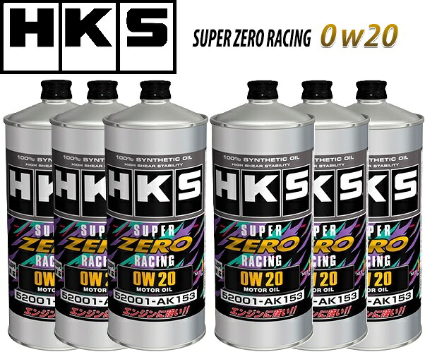 【M's】 HKS SUPER ZERO RACING スーパーゼロレーシング エンジンオイル 1L (0W20) x 6缶 セット 社外 パーツ 部品 高性能 ハイパフォーマンスエンジンオイル エッチ・ケー・エス エイチケイエス エッチケーエス マツダ ロードスター NDERC NCEC 52001AK153 52001-AK153|エムズパーツshop 店