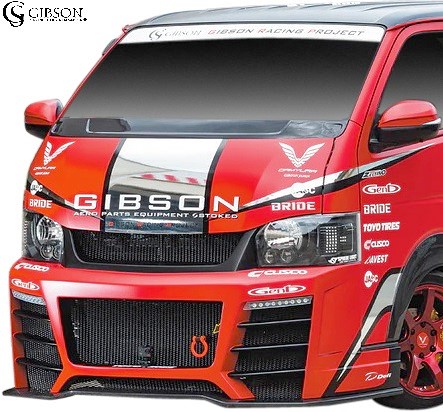 【M&rsquo;s】 200ハイエース 4型 5型 6型 7型 ナロー 標準型 (2013.11-) GIBSON GRAFAM Gren フロントバンパースポイラー ＋ GT アンダーリップ セット グラファム グレン FRP+CARBON エアロ パーツ カスタム エクステリア 外装 部品 社外 200系 ギブソン ハイエース ノーマル｜エムズパーツshop　店 93,920円
