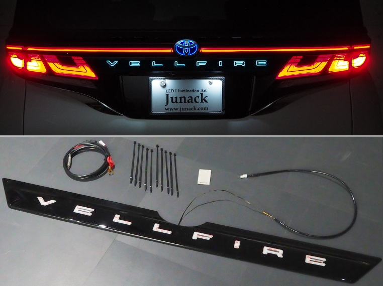 【M's】 40系 ヴェルファイア (2023.6-) Junack LEDトランスワード イルミネーション リアエンブレム用 (ターコイズブルー) 社外 ジュナック パーツ 部品 外装 カスタム ドレスアップ エクステリア 新型 トヨタ エンブレムイルミ 40ヴェルファイア 40 40VELLFIRE LTW-T2T｜エムズパーツshop　店 58,341円