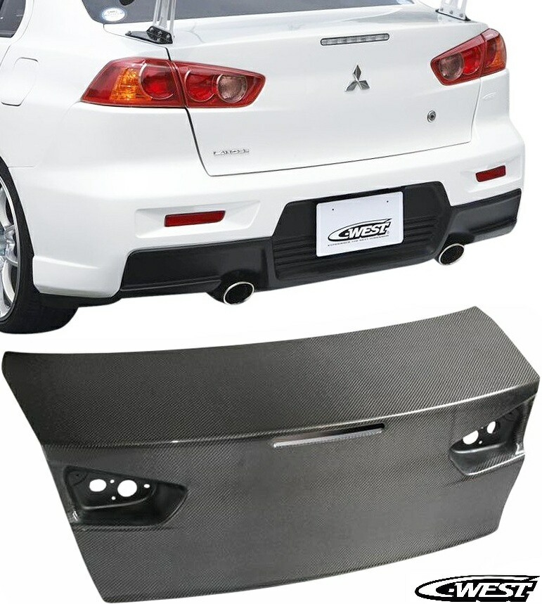 【M's】 三菱 ランサーエボリューション10 ランエボ10 CZ4A (2007.10-2015.8) C-WEST トランクフード 5.2kg FRP 未塗装 シーウエスト エアロ パーツ 部品 外装 社外 改造 カスタム レース サーキット ランサーエボリューションX ランエボX エボ10 エボX CCZ01A-THFR