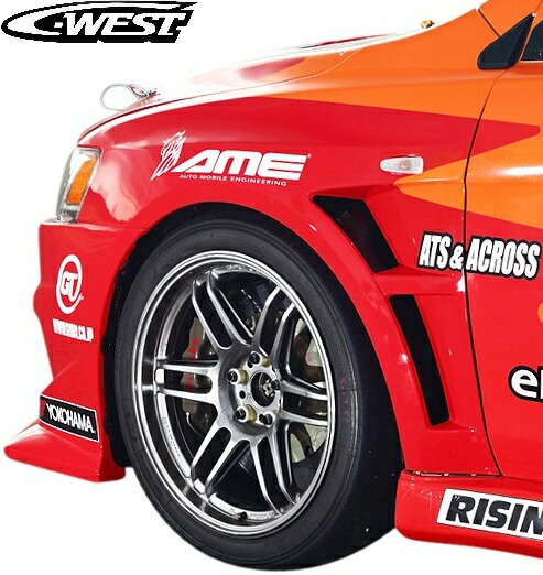 【M's】 三菱 ランサーエボリューション10 ランエボ10 CZ4A (2007.10-2015.8) C-WEST フロントフェンダー 左右 片側+10mmワイド FRP 未塗装 シーウエスト エアロ パーツ 部品 外装 カスタム レース サーキット ランサーエボリューションX ランエボX エボ10 エボX CCZ02A-FFFR