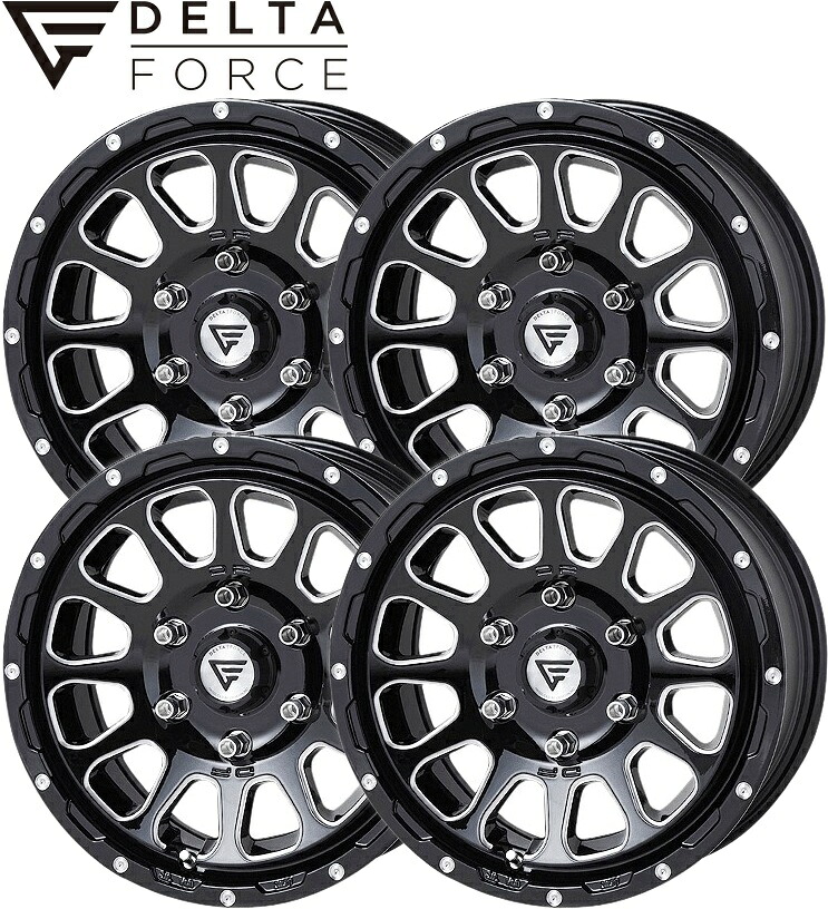 【M's】 ハイラックス GUN125 (2017.9-) DELTA FORCE OVAL 17インチ ホイール 4本 セット 1台分 (ブラックマシニング) 17 x 8.0J +20 6-139.7 デルタフォース オーバル 新型 社外 パーツ 部品 カスタム ドレスアップ トヨタ 120 HILUX 125ハイラックス エクシズルライン