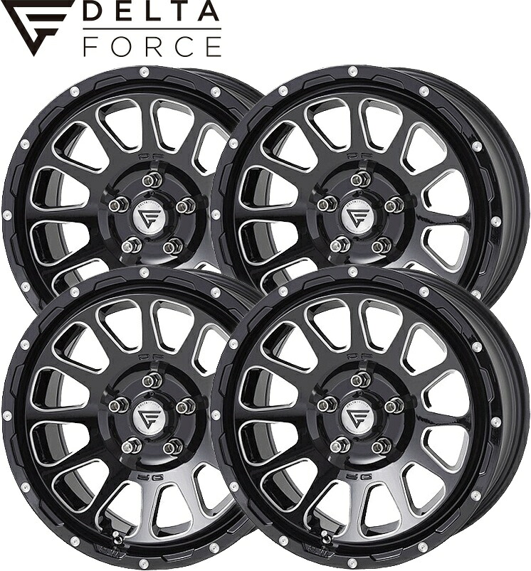 【M's】 ジープ ラングラー JL (2018.11y-) DELTA FORCE OVAL 17インチ ホイール 4本 セット 1台分 (ブラックマシニング) 17 x 8.0J +40 5-127 デルタフォース オーバル 社外 パーツ 部品 新型 現行 人気 カスタム ドレスアップ エクステリア アルミホイール Jeep WRANGLER