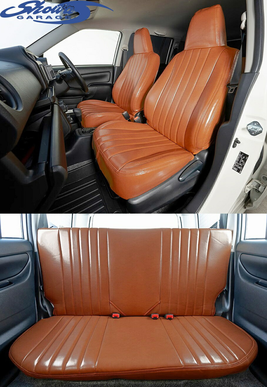 【M's】 160系 165系 Probox プロボックス NCP160V NCP165V NSP160V (2014.9-) Showa GARAGE オールドシリーズ シートカバー 前後 1台分 (ダークブラウン) ショウワガレージ 社外 パーツ 部品 内装 160 Probox 160プロボックス 165プロボックス バン ライトバン I00402
