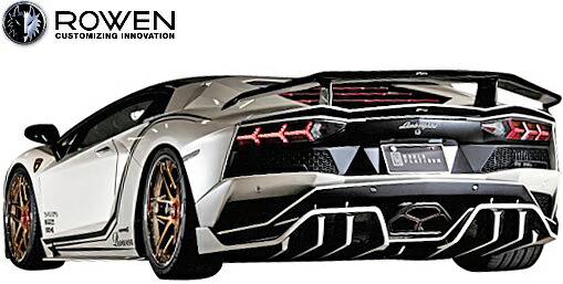 【M's】ランボルギーニ アヴェンタドールS LP740-4 (2017.1-) ROWEN リヤレーシングディフューザー／／FRP製 エアロ ロエン ロウェン ローウェン ローエン Lamborghini Aventador S アベンタドール リアディフューザー リアアンダーディフューザー 1G004P00